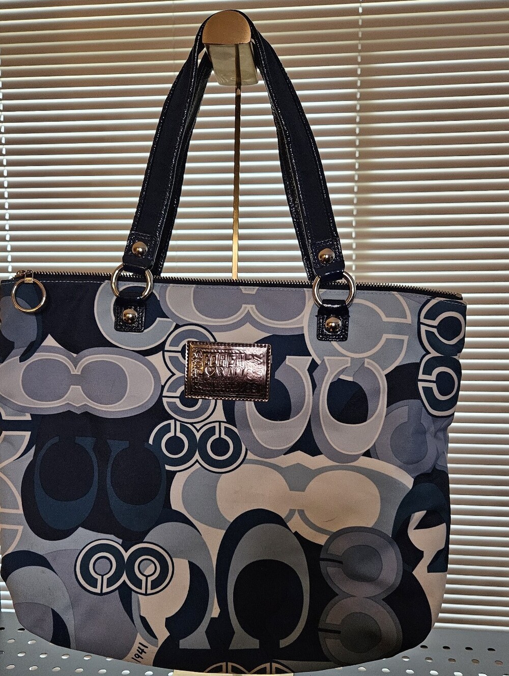 Coach Poppy Glam Tote in Denim - Picture 2 of 13